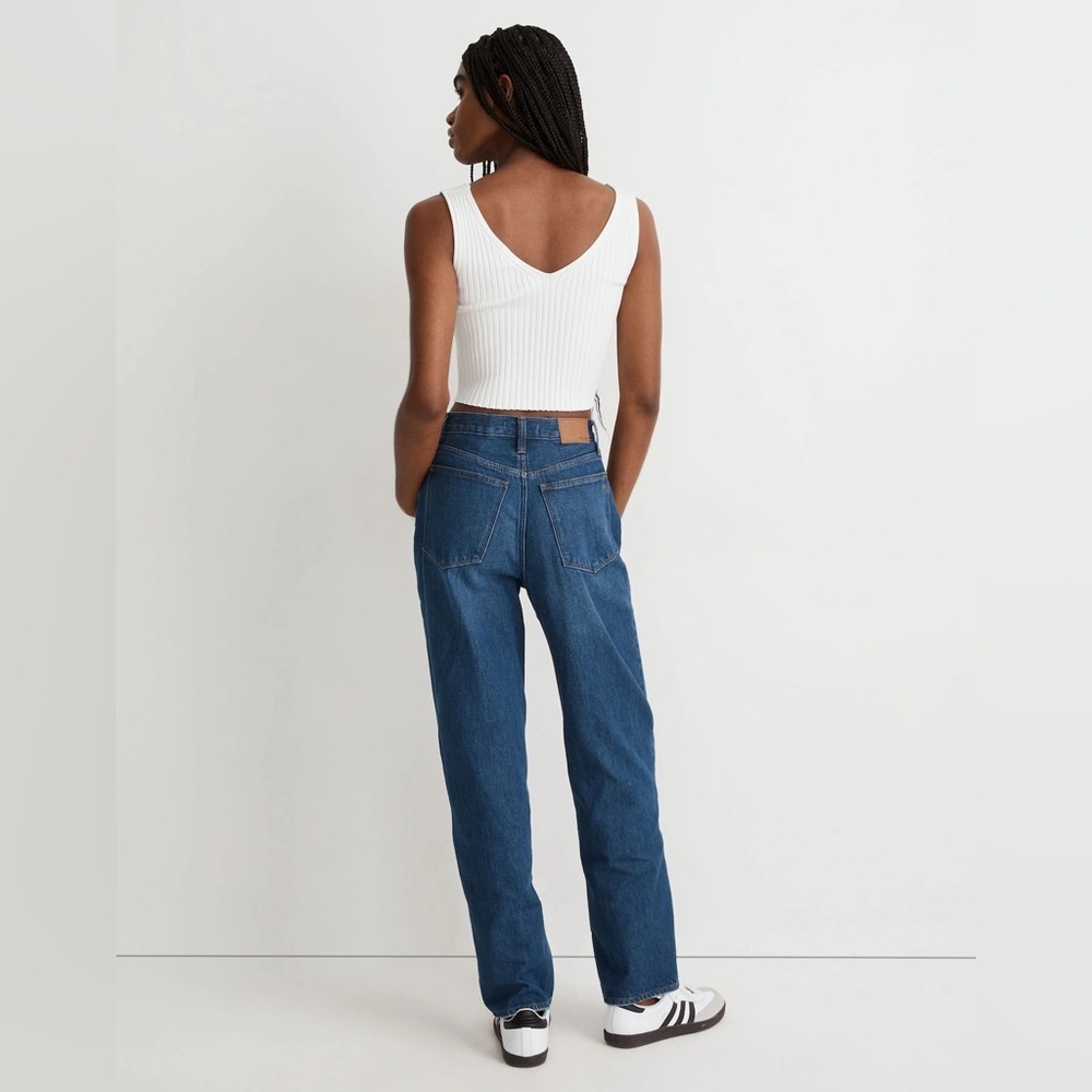 NWT Madewell Baggy Straight Jeans in Dark Worn Indigo Wash Size 27 - Picture 3 of 15